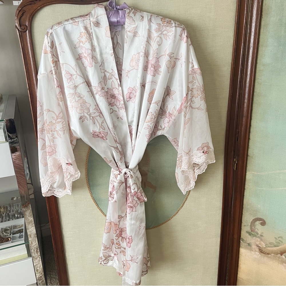 Vintage Floral cherry blossom Sakura Kimono Satin Robe 🌸